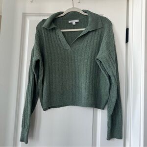 Green collared sweater